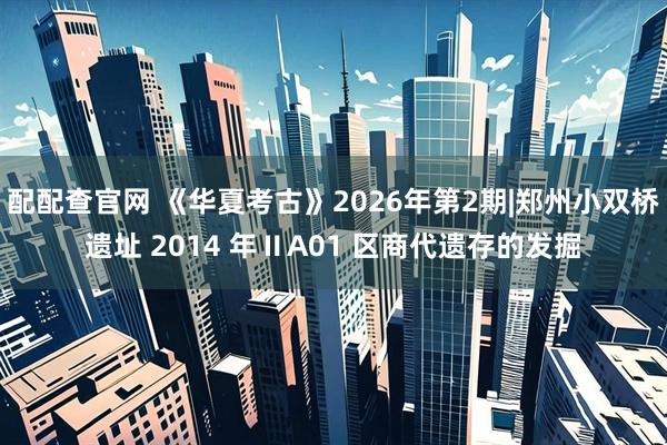 配配查官网 《华夏考古》2026年第2期|郑州小双桥遗址 2014 年ⅡA01 区商代遗存的发掘