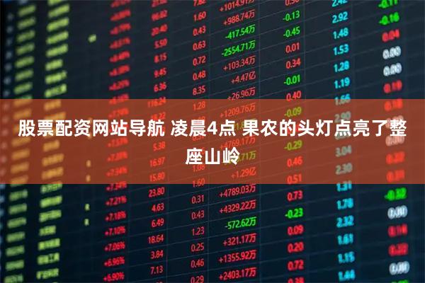 股票配资网站导航 凌晨4点 果农的头灯点亮了整座山岭